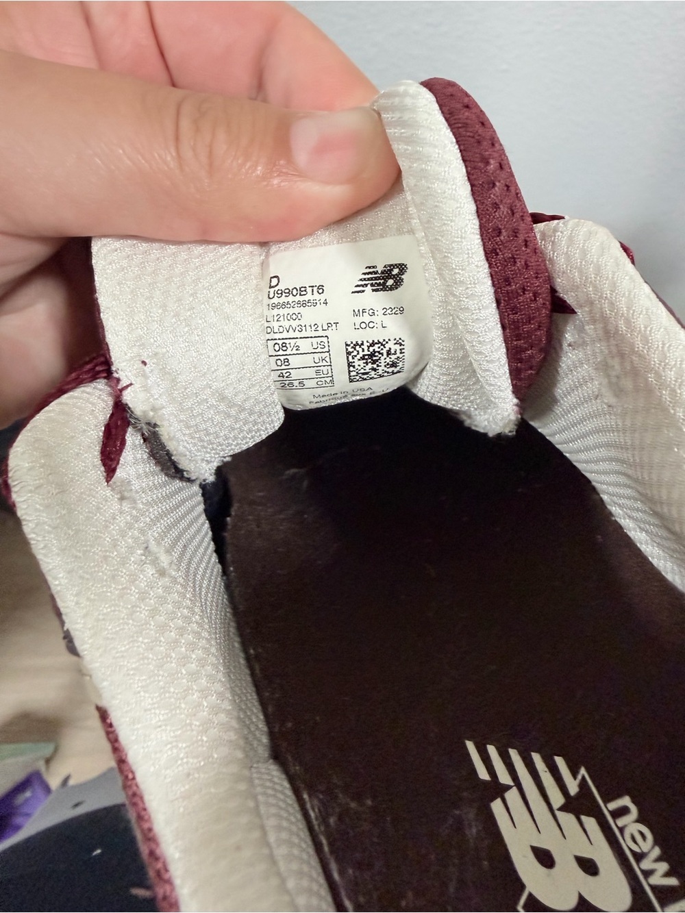 New Balance 990 teddy Santis Maroon - Picture 5 of 11